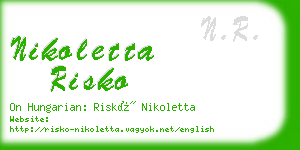 nikoletta risko business card