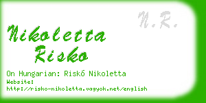 nikoletta risko business card